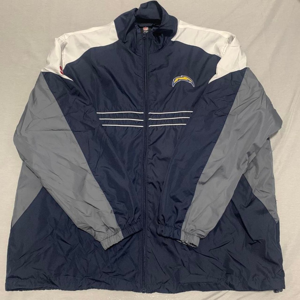 Vintage Reebok NFL San Diego Chargers Full Zip Windbreaker Jacket Mens XXL Navy